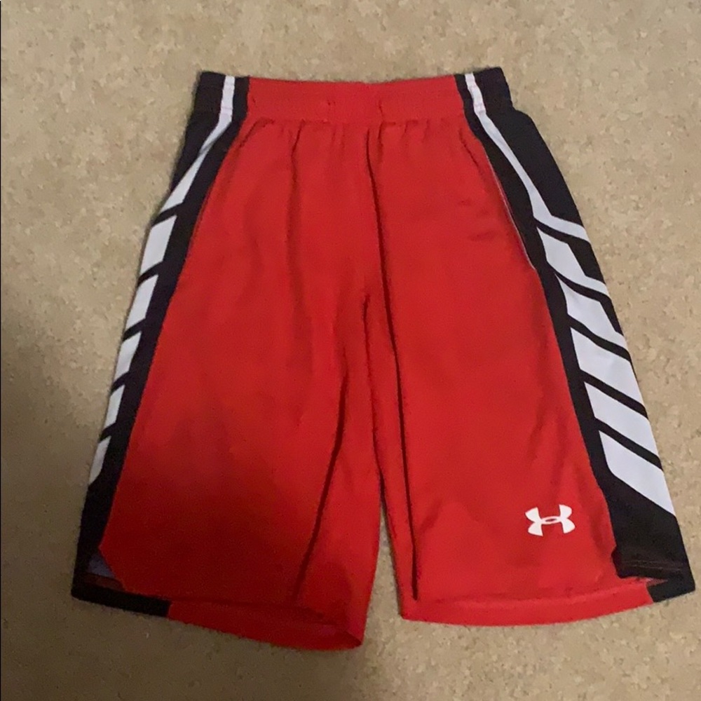 Boys red under armour shorts